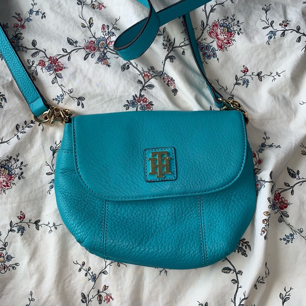 Tommy Hilfiger a bright blue vintage bag